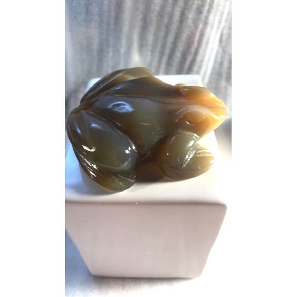 Druzy Agate Frog Carving - Picture 2 of 9
